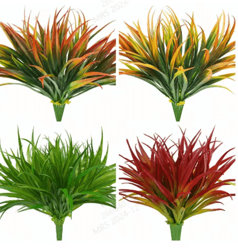 UV Resistant Artificial Plants Set Outdoor Tropical Tall Grass & Shrubs Decor purple 1pcs