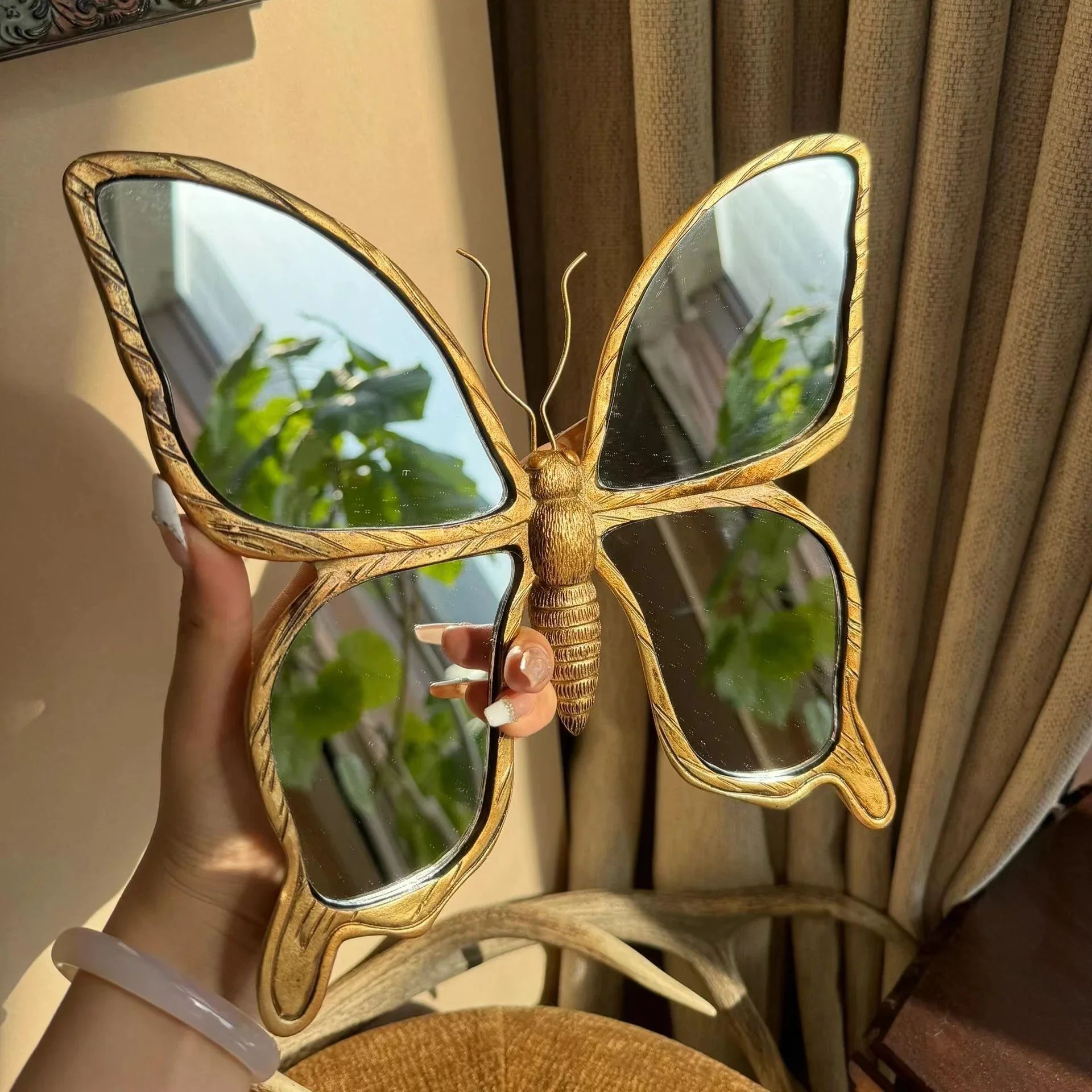 Vintage Dragonfly Resin Mirror Wall Art c