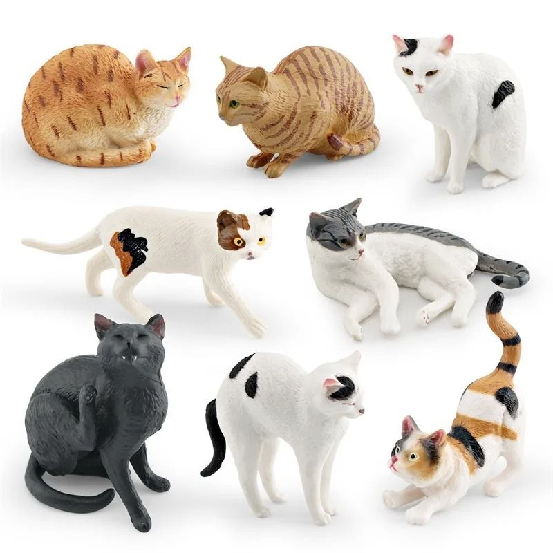 Cute Orange Cat Figurine Mini Animal Desk Decoration Ornament 06