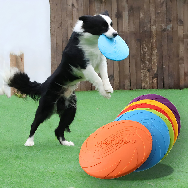 Soft Silicone Dog Flying Disc Fetch Toy For Training And Outdoor Play blue 15cm