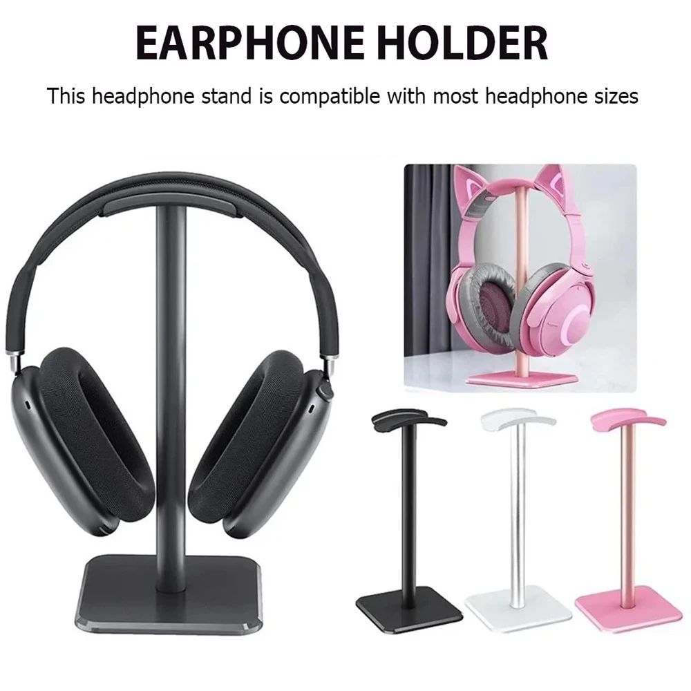 Aluminum Headphone Stand With Anti Slip Base pink