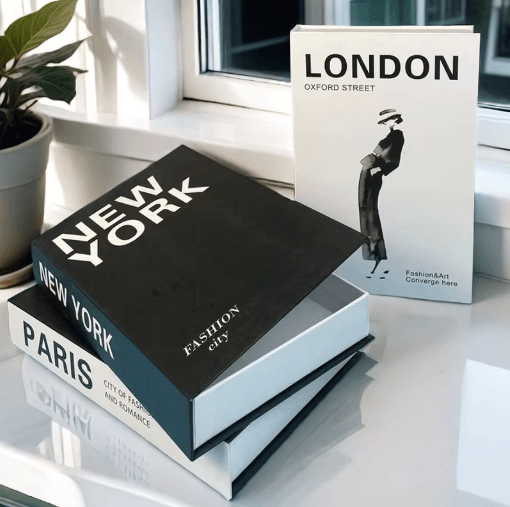 Luxury Decorative Book Storage Box Elegant Fake Book Decor With Hidden Storage 4 not Open