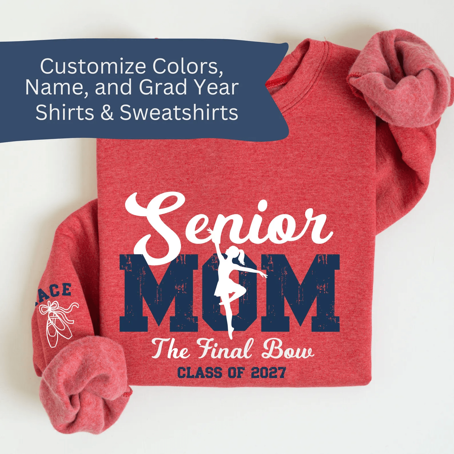 Senior Dance Mom Shirt Personalized Sweatshirt Custom Name Dance Mom Gift navy s sweatshirt