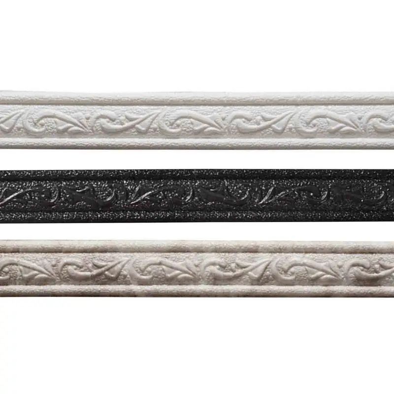 3D Self Adhesive Foam Wall Trim Waterproof Edge Molding black