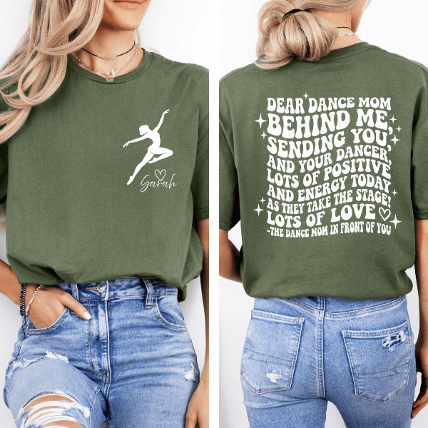 Personalized Dance Mom Shirt Custom Name Inspirational Quote Mom Tee grey l t Shirt