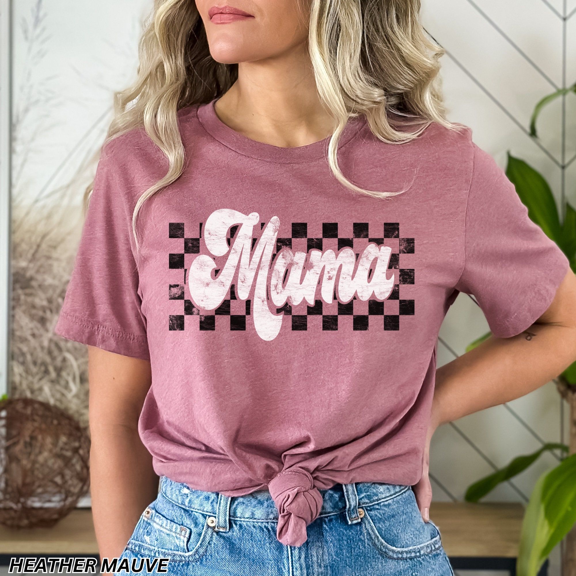 Checkered Mama Shirt, Retro Mama Shirt, Mother's Day Gift, Mom Life Shirt, Motherhood Shirt, Cute Mom Shirt, Mom Gift mint m sweatshirt