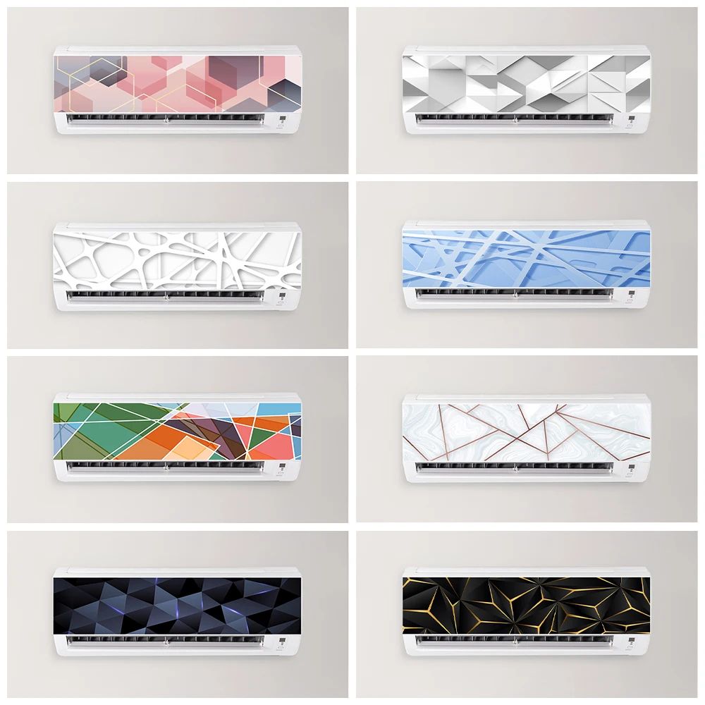 Modern 3D Geometric Air Conditioner Cover Sticker For Stylish Home Decor d 90x27cm