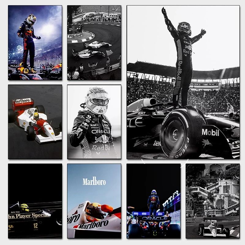 Vintage F1 Monaco Racing Car Canvas Print Formula 1 Wall Art Decor 05 40x60 Cm