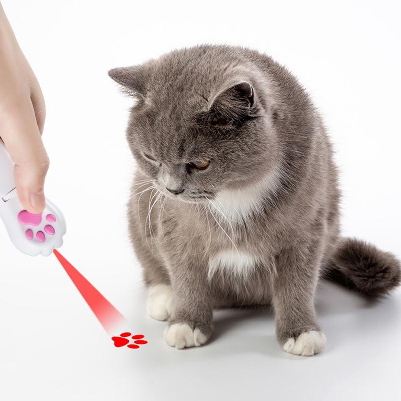 Smart LED Cat Laser Toy Projector USB Rechargeable Interactive Cat Toy red Laser+ Red Light