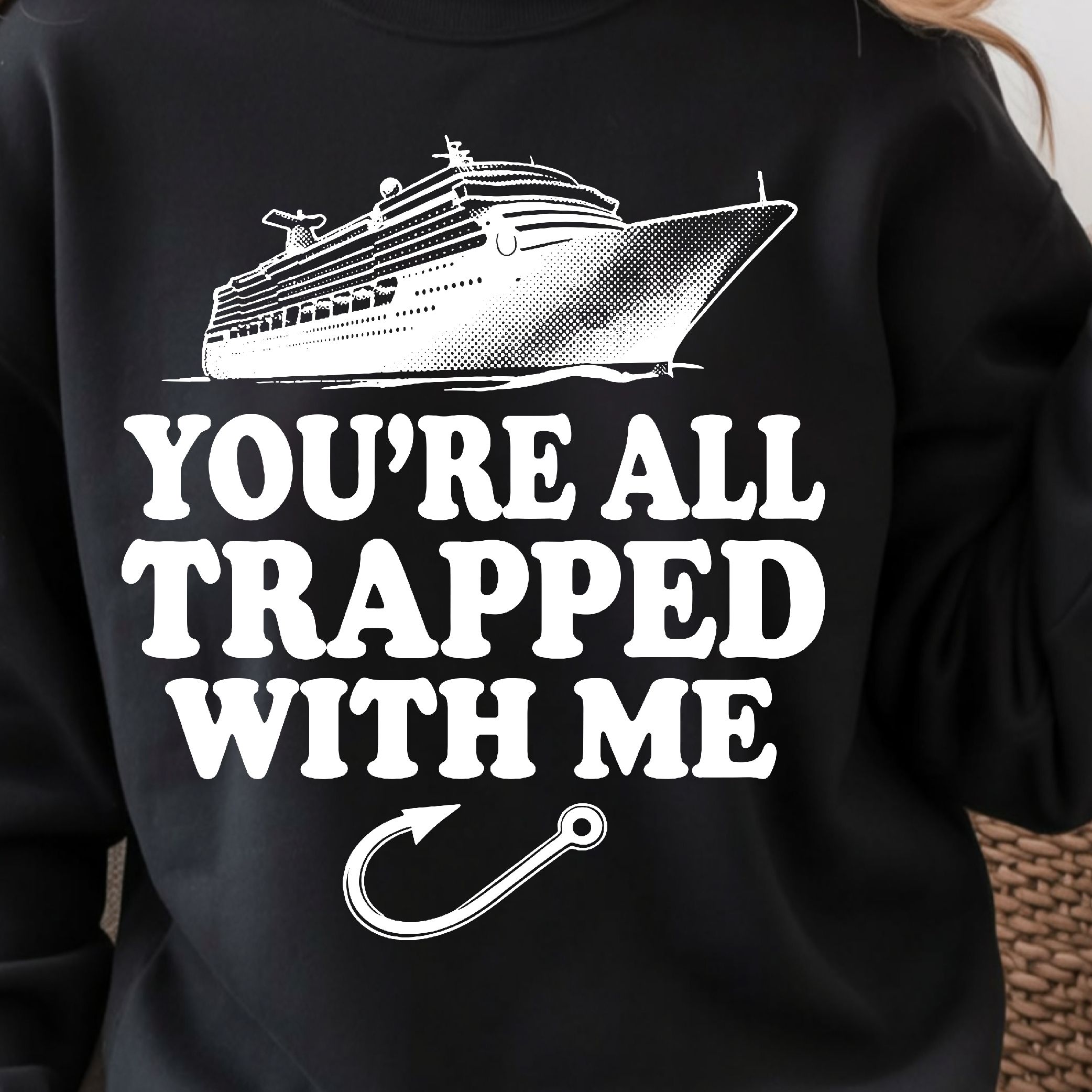 You're All Trapped With Me Shirt, Funny T Shirt, Horror Movie Quote Tee white l t Shirt