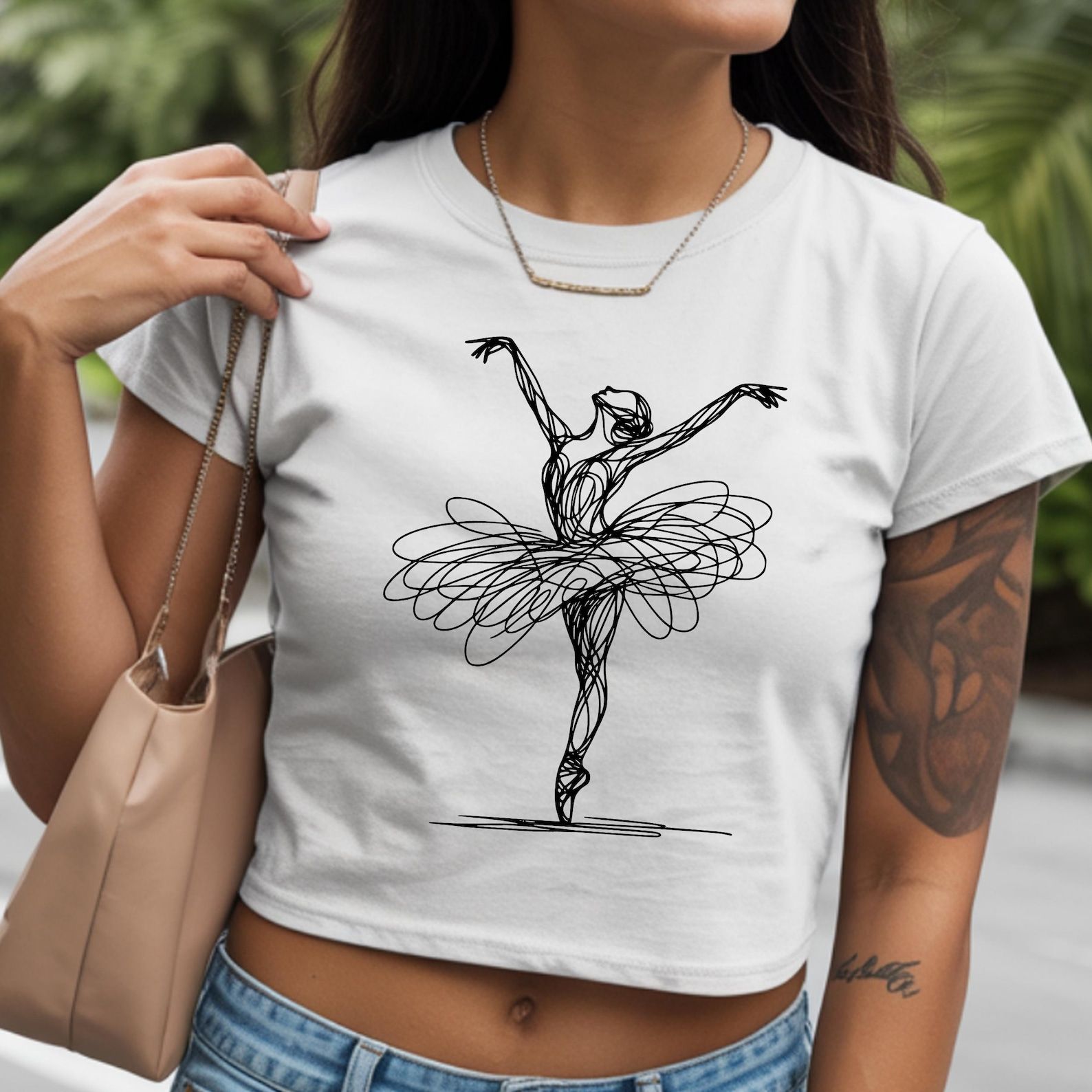 Ballerina Line Art Shirt Minimalist Ballet Dancer Graphic Tee Aesthetic Dance T Shirt green s sweatshirt