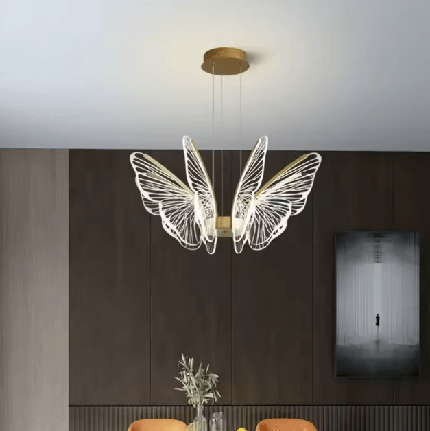 Minimalist Butterfly Chandelier Light Modern Acrylic Butterfly Pendant Light For Home 6 Heads 110 240v neutral Light
