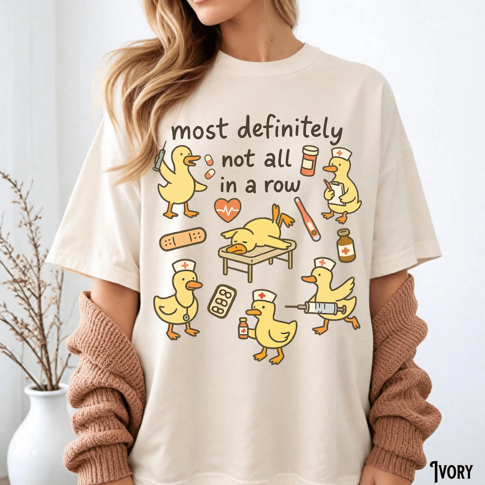 Funny Nurse Shirt Ducks In A Row Comfort Colors Nurse Gift Tee green xl sweatshirt