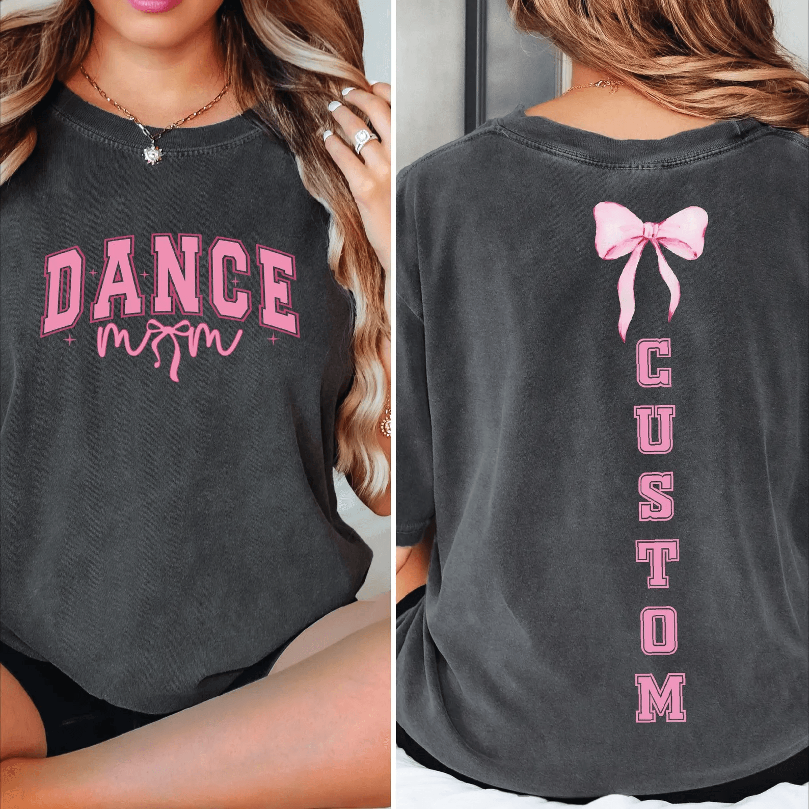 Custom Dance Mom Shirt Comfort Colors Bow Tee Personalized Dance Mom Gift lavender Pink xl t Shirt