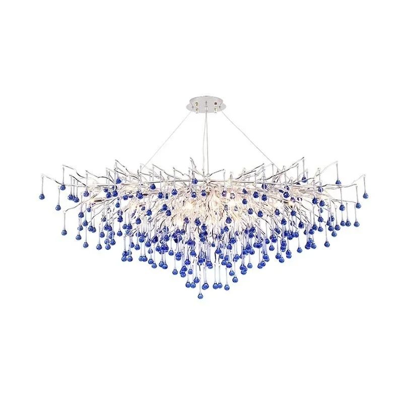 Luxury Modern Branch Crystal Chandelier Teardrop Ceiling Light For Dining And Living Room pink 100 Cm neutral Light