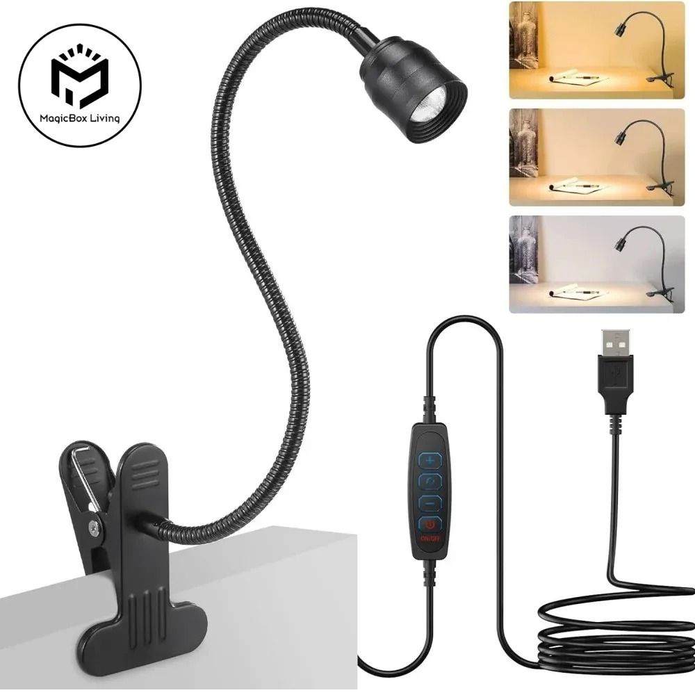 Zoomable LED Clip On Reading Light | 15" Flexible Gooseneck USB Task Lamp Zoomable LED Clip On Reading Light | 15" Flexible Gooseneck USB Task Lamp