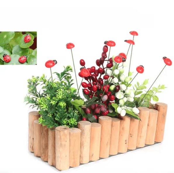 20PCS Red Wooden Ladybug Garden Stakes Cute Decorative Plant Stakes For Outdoor Yard & Home Decor 20PCS Red Wooden Ladybug Garden Stakes Cute Decorative Plant Stakes For Outdoor Yard & Home Decor