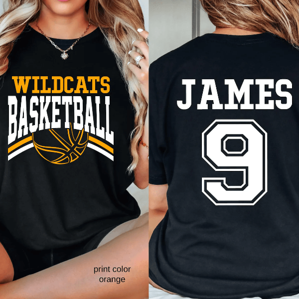 Custom Basketball Name & Number Shirt white m t Shirt