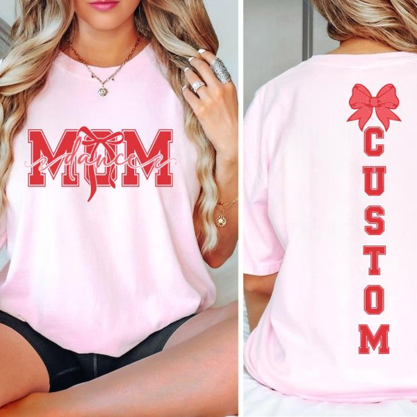 Custom Dance Mom Shirt, Comfort Colors Personalized Mom Ballet Shirt, Dance Mama Gift Tee, Dance Mom Bow Shirt light Green 3xl t Shirt