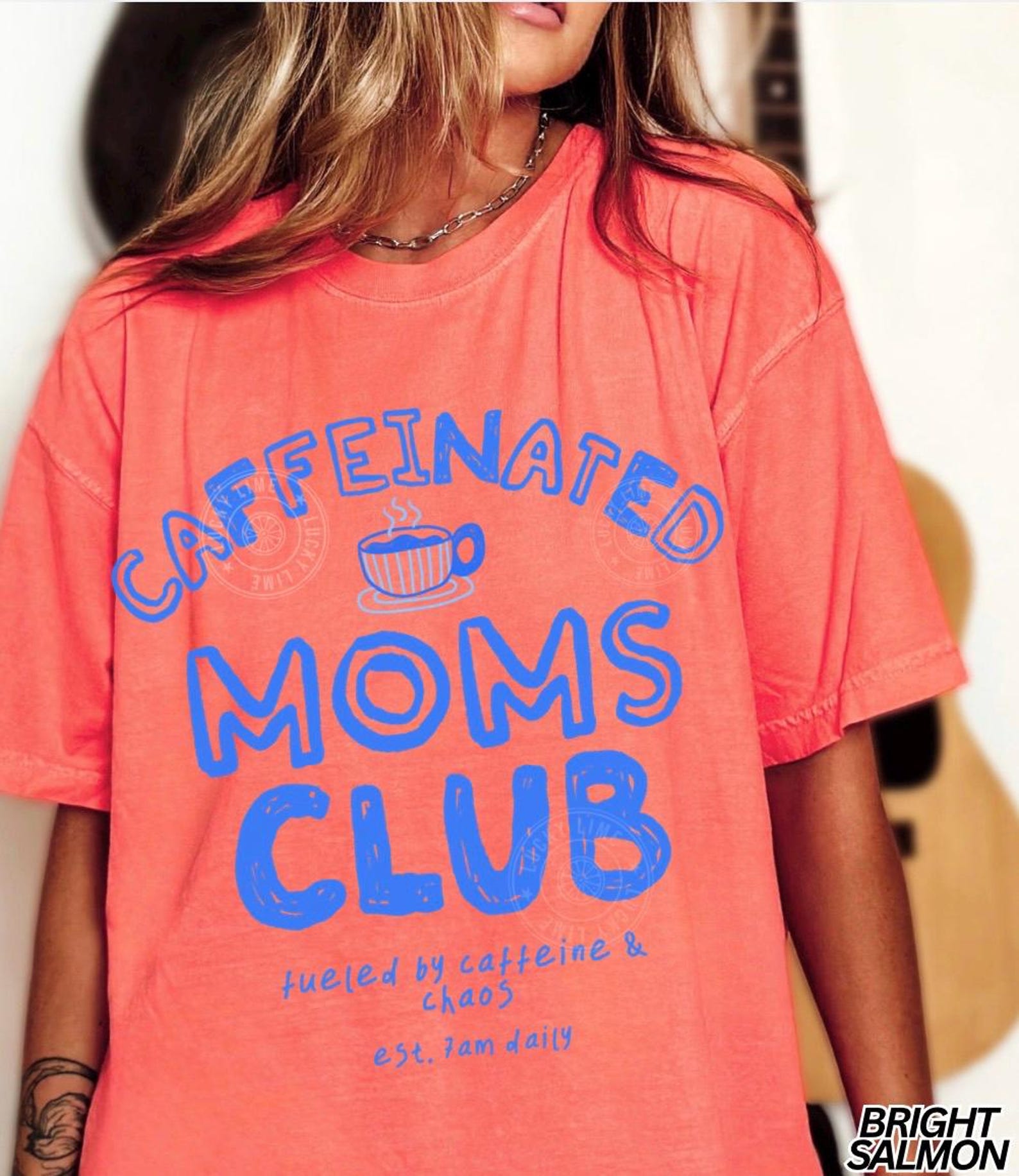 Caffeinated Moms Club Shirt Funny Mom Coffee Lover Graphic Tee Cute Outfit pink 3xl sweatshirt