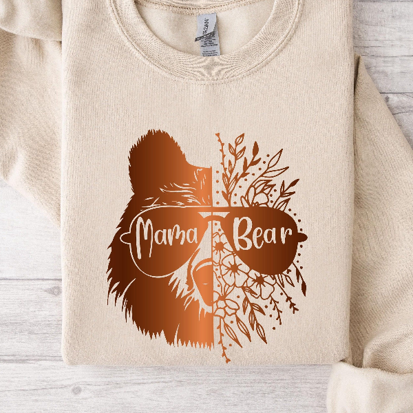 Mama Bear Floral Sweatshirt Cozy Mom Life Crewneck Gift black l sweatshirt