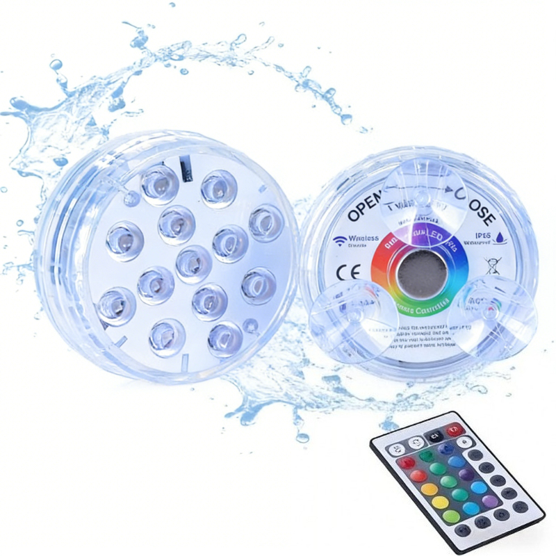 Rechargeable Submersible LED Pool Lights With Remote Waterproof Underwater LED Lights For Inground Pools And Pond a 4 Lights