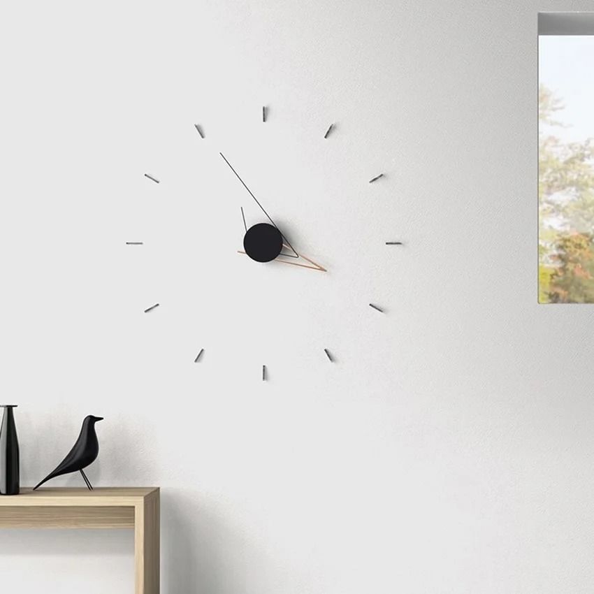 Minimalist Personalized DIY Artistic Wall Clock silver