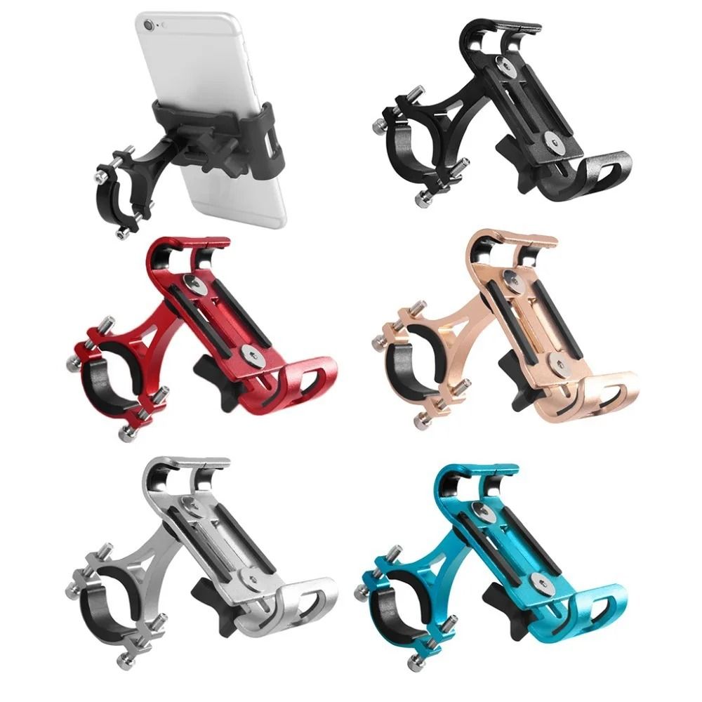 Aluminum Alloy Universal Motorcycle & Bicycle Handlebar Phone Stand 360 Black