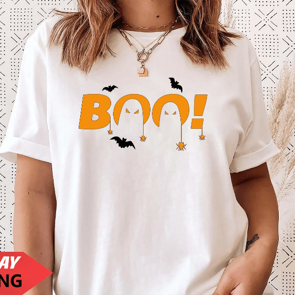 Funny Witch Halloween Shirt Boo Trick Or Treat Graphic Tee Cute Spooky Gift For Women & Kids mustard l t Shirt