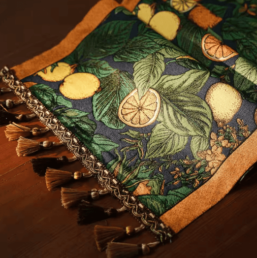 Farmhouse Lemon Table Runner Farmhouse Floral Kitchen & Dining Table Decor 3 35x180cm