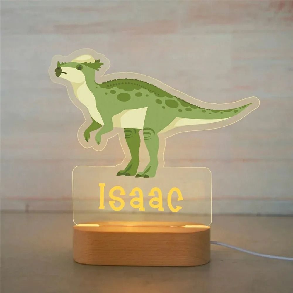 Personalized Name Night Light Custom Acrylic Animal LED Lamp For Kids 02 warm Light