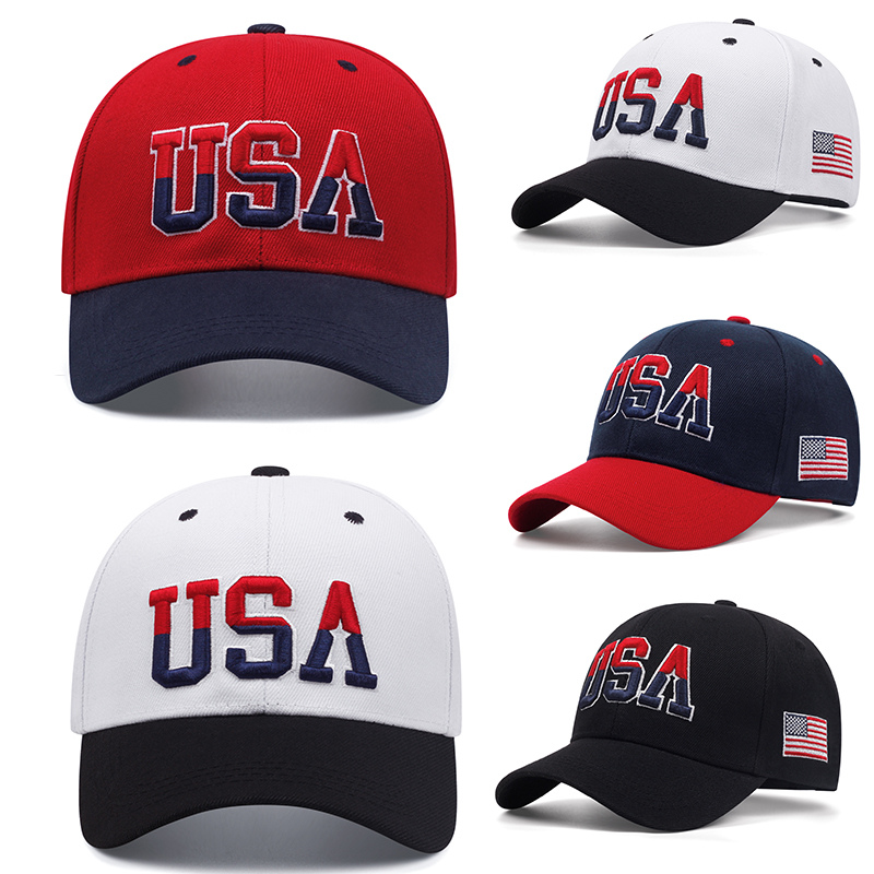 American Flag Baseball Cap Adjustable Street Style Hip Hop Hat navy Blue