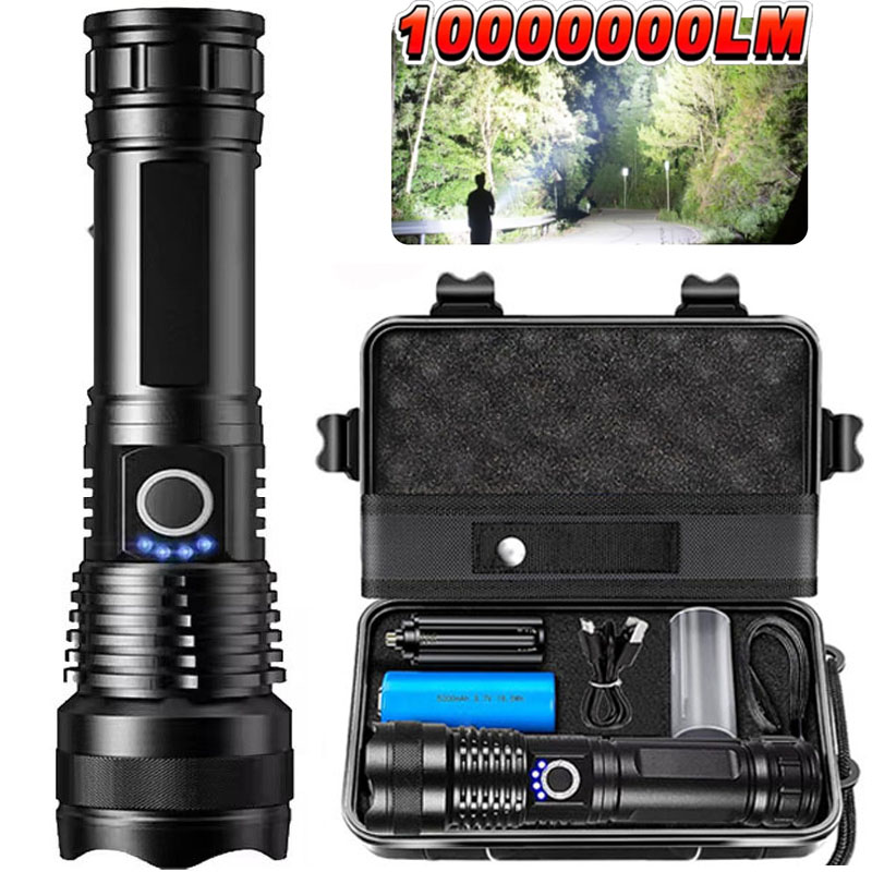 High Power Rechargeable LED Tactical Flashlight For Outdoor Camping & Fishing 26650 Battery