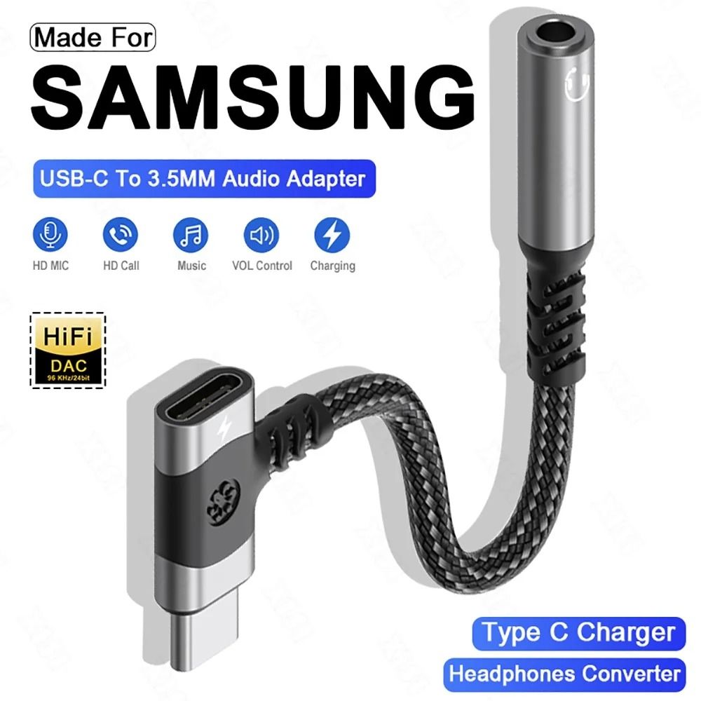 2 in 1 USB C To 3.5mm Headphone & Charging Adapter silver