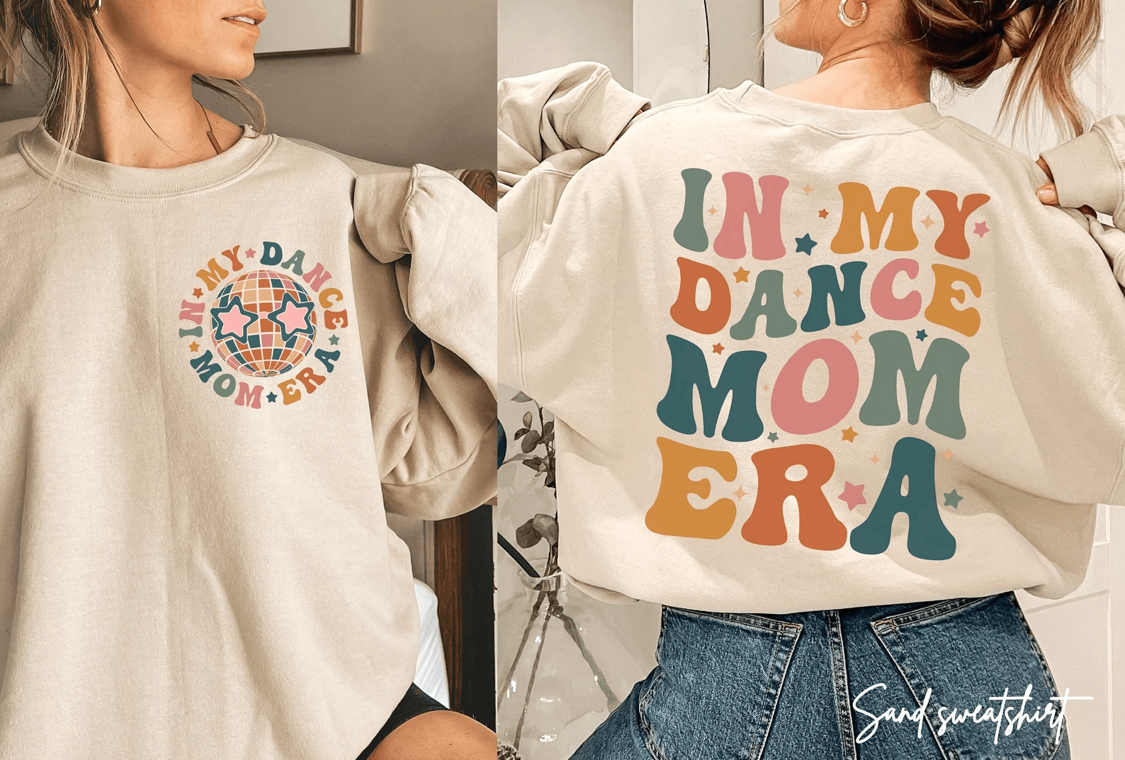 In My Dance Mom Era Sweatshirt Retro Dance Mom Crewneck Mothers Day Gift maroon s sweatshirt