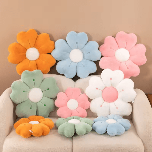 Daisy Flower Plush Pillow Soft Cute Decorative Cushion For Bed & Sofa orange