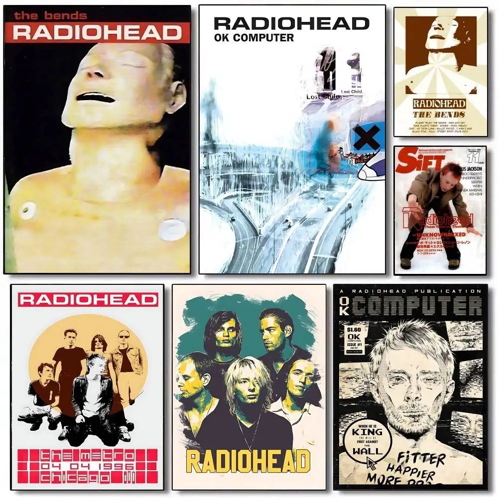 Radiohead Poster Vintage Band Poster Retro Wall Art For Music Room Decor 57x80cm No Frame 1