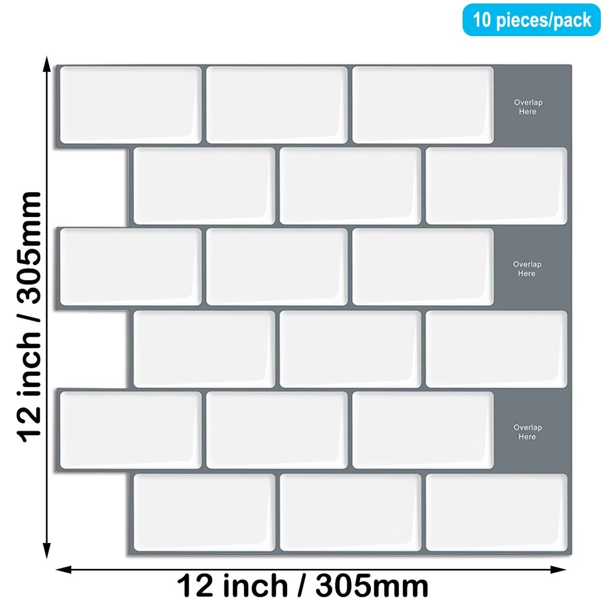 3D Peel And Stick Tiles Waterproof Kitchen Wall Sticker Set 04