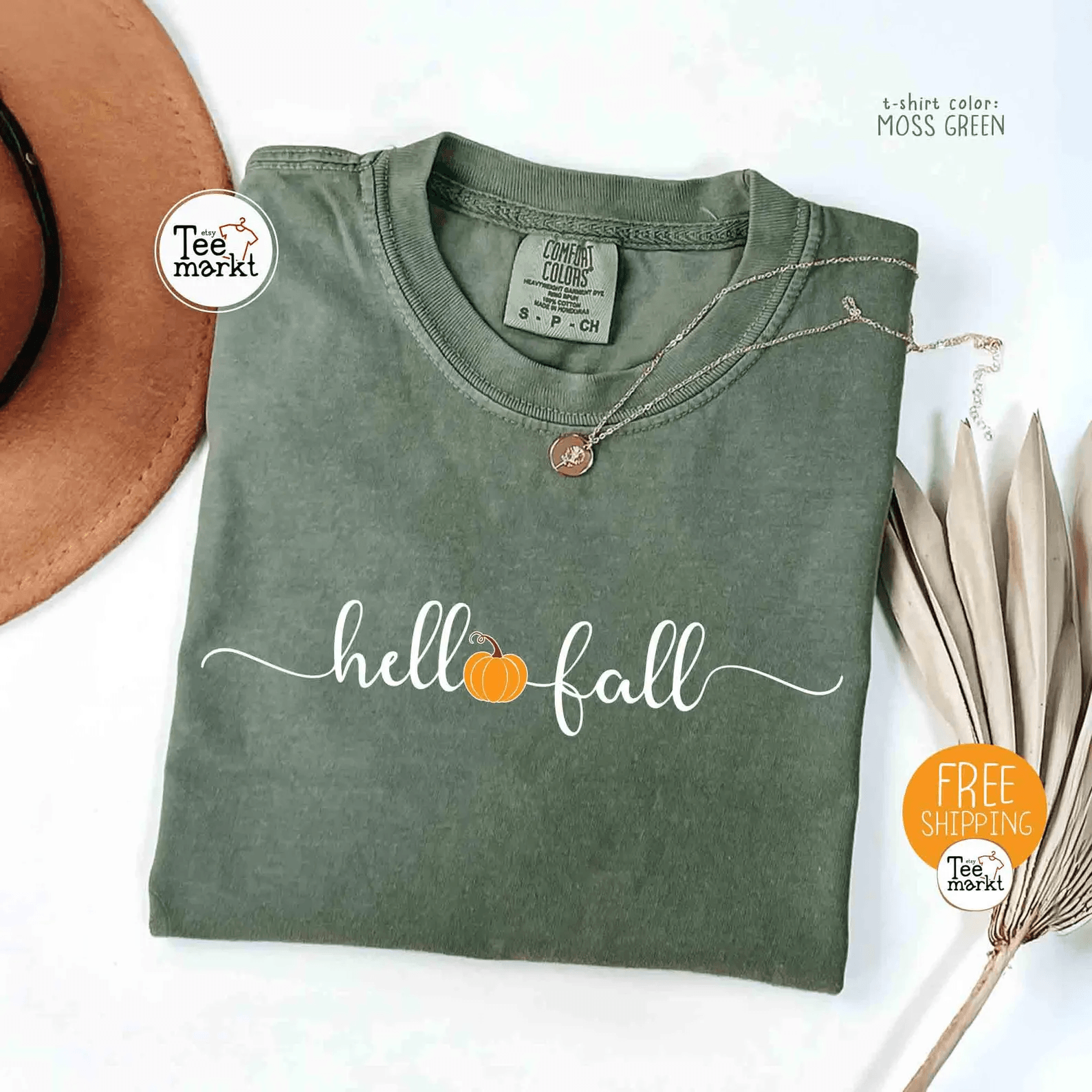 Hello Fall Pumpkin Shirt Comfort Colors Tee Minimalist Autumn Shirt Women red s sweatshirt