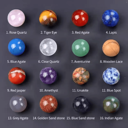 Natural Crystal Sphere Set Amethyst & Rose Quartz Healing Gemstone Balls For Home Decor yellow Agate 20pcs