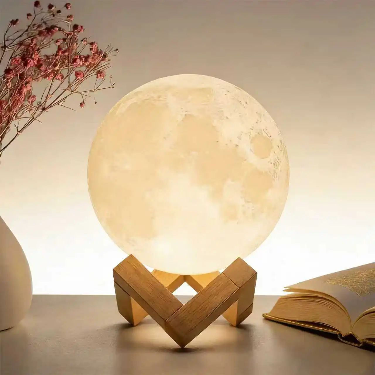 DIY Planet Moon Galaxy Night Lamp With Stand 3pcs 3.15 In