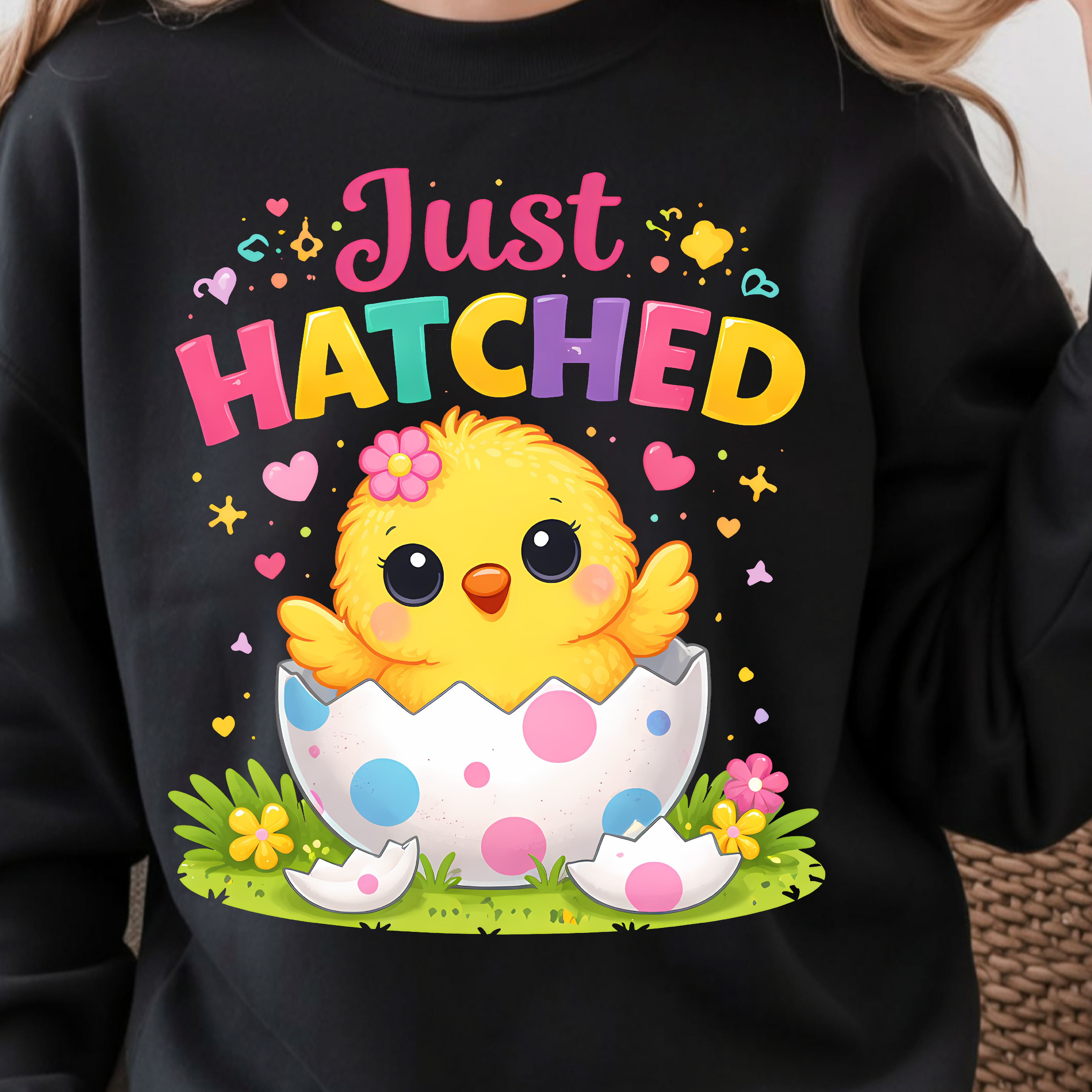 Just Hatched Shirt Happy Chick Hatching & Easter Egg Design Tee grey 2xl t Shirt