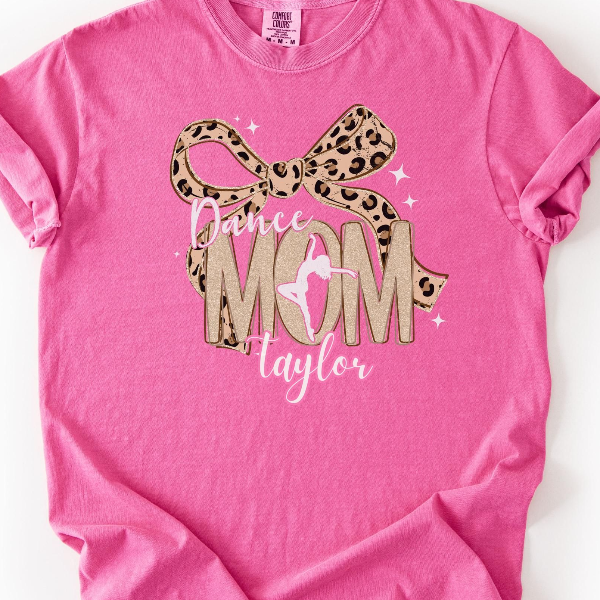 Dance Mom Shirt | Custom Dance Mom Tee With Name | Leopard Comfort Colors Dance Mom | Personalized Dance Mom Gift light Green 2xl t Shirt