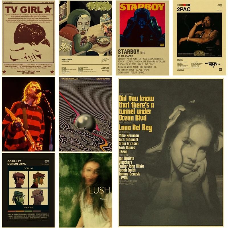 Modern Indie & Retro Music Album Aesthetic Art Print u a4