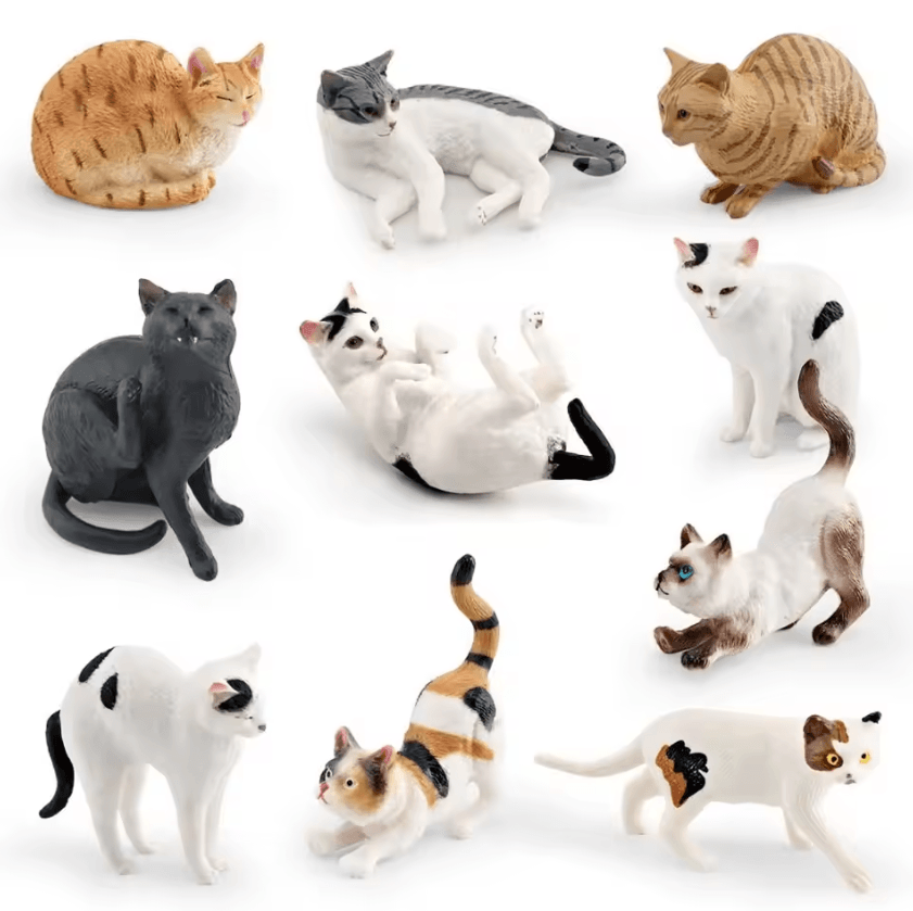 Cute Lying Orange Cat Figurine Realistic Resin Cat Desk Decor Mini Pet Ornament 6