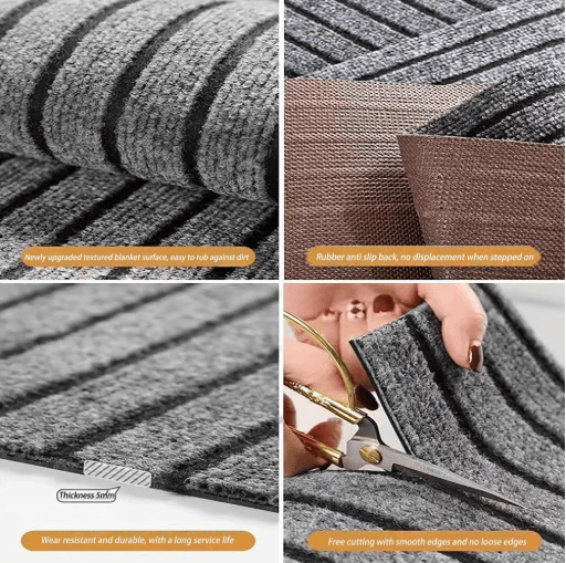 Waterproof Non Slip Floor Mat Multi Purpose Bathroom Kitchen & Entryway Rug dark Gray 40x120cm