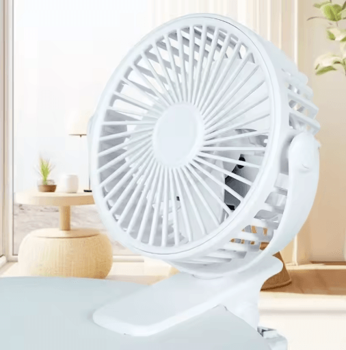 360 Rotating Mini Clip Fan With Night Light Rechargeable Clip On Desk Fan For Portable Cooling pink