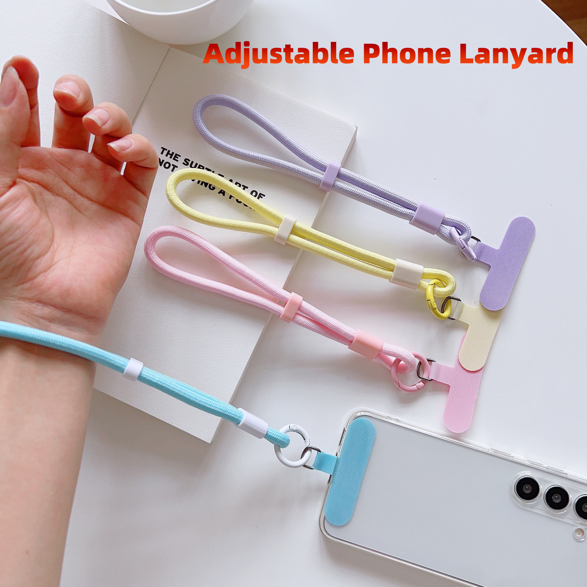 Adjustable Phone Wrist Strap Universal Cell Phone Lanyard Anti Drop Hand Strap orange