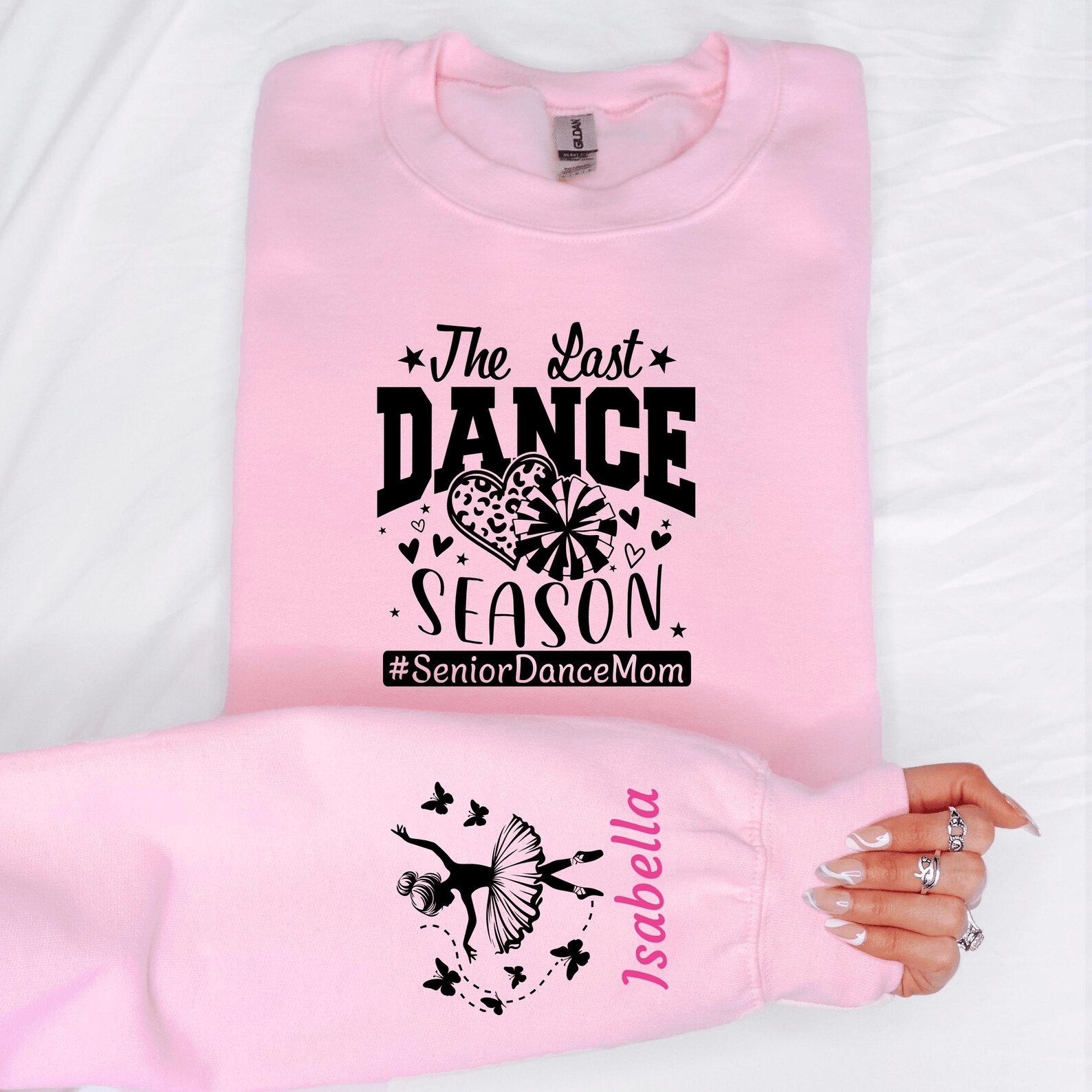 Personalized Senior Dance Mom Sweatshirt Ballerina Sleeve Custom Name Last Season Gift mustard 2xl t Shirt