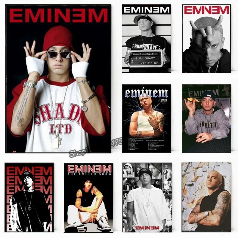 Eminem Rapper Canvas Wall Art Music Poster Print For Bedroom And Living Room Decor 18 40x60 Cm